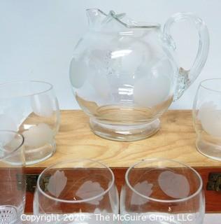 Group of Vintage Libbey Juice Glasses & Pitcher