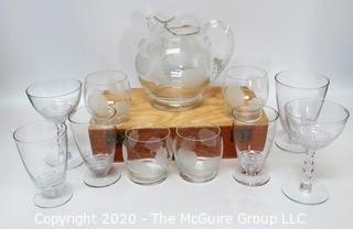 Group of Vintage Libbey Juice Glasses & Pitcher