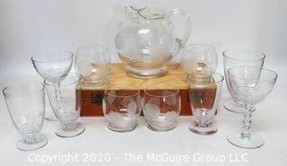 Group of Vintage Libbey Juice Glasses & Pitcher