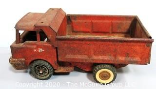 Vintage Red Steel Toy Dump Truck