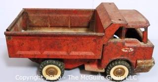 Vintage Red Steel Toy Dump Truck