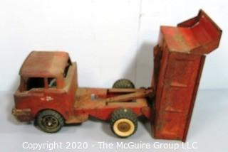 Vintage Red Steel Toy Dump Truck