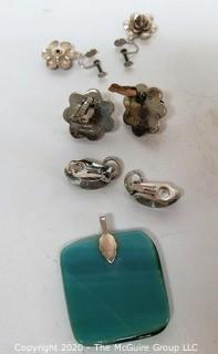 Group of Sterling and Dichroic Glass Jewelry.