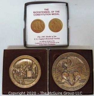 Collection of Commemorative Medals or Coins in Boxes