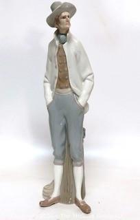 Lladro Porcelain Figurine of Man at Pier.  Small Chip in Hat.