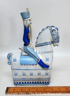 Vintage Hollohaza Porcelain made In Hungary; Hussar Sitting on Horse.