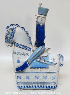 Vintage Hollohaza Porcelain made In Hungary; Hussar Sitting on Horse.