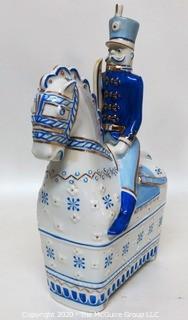 Vintage Hollohaza Porcelain made In Hungary; Hussar Sitting on Horse.