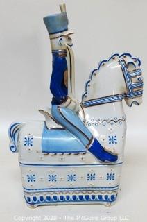 Vintage Hollohaza Porcelain made In Hungary; Hussar Sitting on Horse.