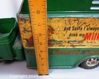 Vintage Green Toy Farm Truck by Buddy L.  Damage to cab.