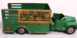 Vintage Green Toy Farm Truck by Buddy L.  Damage to cab.