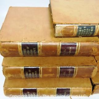 Set of Antique Leather Bound Books.  Includes Six Volume Set of Appletons' Cyclopedia of American Biography, 1886; and Popular History of the Ancient World and its Great Men by Carl Von Rotteck and Dr. William Zimmerman, 1878.