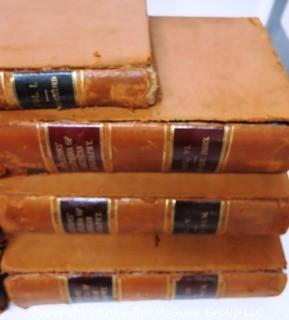 Set of Antique Leather Bound Books.  Includes Six Volume Set of Appletons' Cyclopedia of American Biography, 1886; and Popular History of the Ancient World and its Great Men by Carl Von Rotteck and Dr. William Zimmerman, 1878.