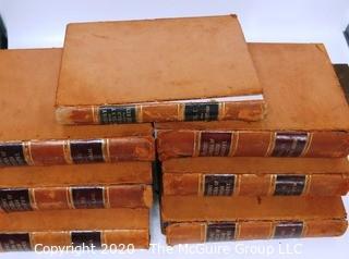 Set of Antique Leather Bound Books.  Includes Six Volume Set of Appletons' Cyclopedia of American Biography, 1886; and Popular History of the Ancient World and its Great Men by Carl Von Rotteck and Dr. William Zimmerman, 1878.