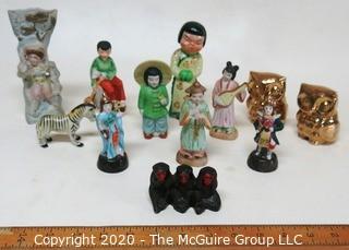 Group of Made in Occupied Japan Fine Porcelain Figurines. Some Asian Themed