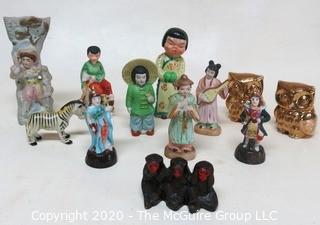 Group of Made in Occupied Japan Fine Porcelain Figurines. Some Asian Themed