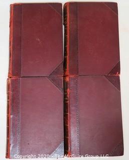 (4) Leather Bound Volume Set; A Short History of the English People by John Richard Green, 1903.