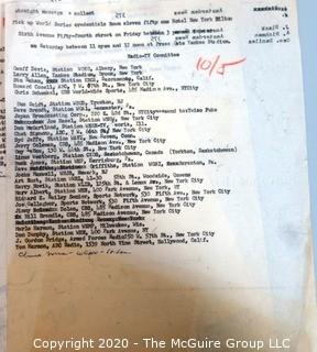 Working List of Those Seeking Press Credentials for 1964 World Series New York Yankees vs St Louis Cardinals. (Clifford Evans was in charge of assigning Press Credentials) Baseball Memorabilia 