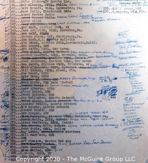 Working List of Those Seeking Press Credentials for 1964 World Series New York Yankees vs St Louis Cardinals. (Clifford Evans was in charge of assigning Press Credentials) Baseball Memorabilia 