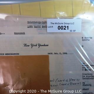 Working List of Those Seeking Press Credentials for 1964 World Series New York Yankees vs St Louis Cardinals. (Clifford Evans was in charge of assigning Press Credentials) Baseball Memorabilia 