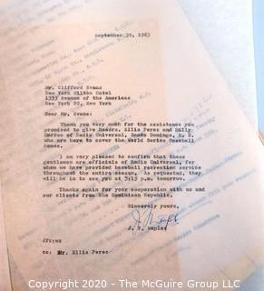 Working List of Those Seeking Press Credentials for 1964 World Series New York Yankees vs St Louis Cardinals. (Clifford Evans was in charge of assigning Press Credentials) Baseball Memorabilia 