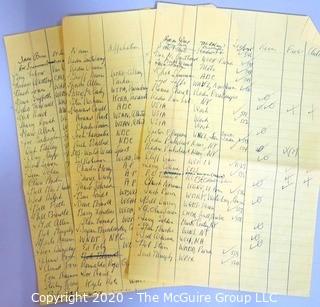 Working List of Those Seeking Press Credentials for 1964 World Series New York Yankees vs St Louis Cardinals. (Clifford Evans was in charge of assigning Press Credentials) Baseball Memorabilia 