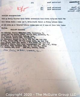 Working List of Those Seeking Press Credentials for 1964 World Series New York Yankees vs St Louis Cardinals. (Clifford Evans was in charge of assigning Press Credentials) Baseball Memorabilia 