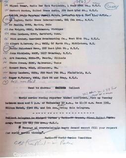 Working List of Those Seeking Press Credentials for 1964 World Series New York Yankees vs St Louis Cardinals. (Clifford Evans was in charge of assigning Press Credentials) Baseball Memorabilia 