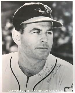 Signed Black & White Picture of Baltimore Orioles of Jim Gentile, "Diamond Jim".  Baseball Sports Memorabilia; 7 x 9" (Note: Description altered Oct 20 @ 16:27 ET)