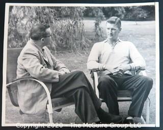 8 x 10" Black & White Original Photo of Broadcast Journalist Clifford Evans of "NBC's Today Show" Interviewing New York Yankee Pitcher Whitey Ford (?) 