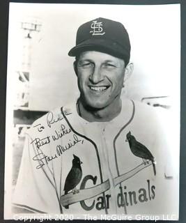 8 x 10" Signed Black & White Photo of Stan Musial of the St. Louis Cardinals.  Sports Baseball Autograph Memorabilia