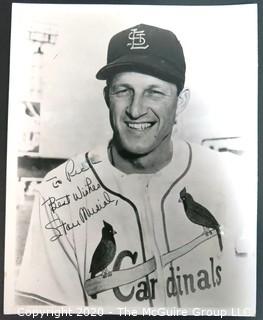 8 x 10" Signed Black & White Photo of Stan Musial of the St. Louis Cardinals.  Sports Baseball Autograph Memorabilia