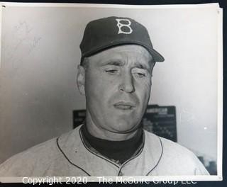 11 x 14" Signed Black & White Original Photo of Walter Alston of the Brooklyn Dodgers. Sports Baseball Autograph Memorabilia. 