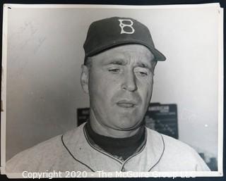 11 x 14" Signed Black & White Original Photo of Walter Alston of the Brooklyn Dodgers. Sports Baseball Autograph Memorabilia. 