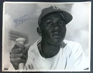 11 x 14" Signed Black & White Original Photo of Junior Gilliam of the Brooklyn Dodgers. Sports Baseball Autograph Memorabilia. 