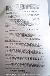 June 1974, President Nixon's Trip to Austria, Egypt, Saudi Arabia, Syria, Israel and Jordan: Includes Press Credentials of Clifford Evans, Events and Filed Pool Reports During the Trip. Political US Presidential Memorabilia 