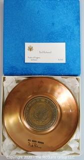 Brass or Copper Bowl with Insignia, Gift of Fred Richmond, Member of Congress, New York.  New in Box.  Political Congressional Memorabilia