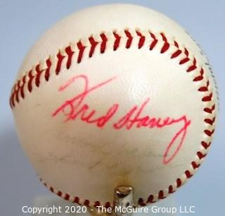 Spalding Official National League Ball: Signed: Fred Haney. Sports Baseball Memorabilia. (from collection of Clifford Evans (period piece, excellent condition).