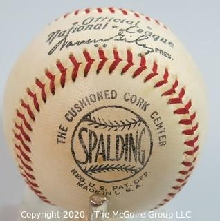 Spalding Official National League Ball: Signed: Fred Haney. Sports Baseball Memorabilia. (from collection of Clifford Evans (period piece, excellent condition).