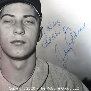 11 x 14" Signed Black & White Photo of Johnny Padres of the Brooklyn Dodgers.   Sports Baseball Autograph Memorabilia. 