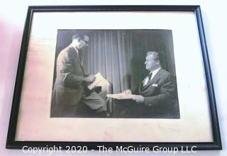 Black & White Photo of Clifford Evans and Nelson Rockefeller (?); Measures approximately 12" x 15".