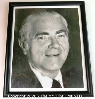 Black & White Framed Photo inscribed " To My Good Friend, Cliff, signed Abe Beame; (104th Mayor of New York, 1974-1977) Measures approximately 9" x 10". 