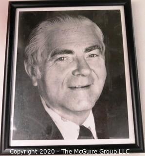 Black & White Framed Photo inscribed " To My Good Friend, Cliff, signed Abe Beame; (104th Mayor of New York, 1974-1977) Measures approximately 9" x 10". 