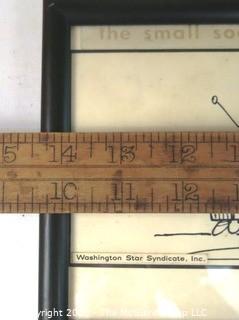 Framed Original Mockup of Later Printed Political Cartoon - The Small People signed by Morrie Brickman, The Washington Star, 1975. Measures approximately 10" x 9". (from the personal collection of Clifford Evans, journalist)