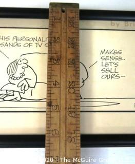 Framed Original Mockup of Later Printed Political Cartoon - The Small People signed by Morrie Brickman, The Washington Star, 1975. Measures approximately 10" x 9". (from the personal collection of Clifford Evans, journalist)