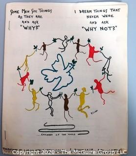 Song Book From School Choir Performance at Mass Given for Senator Robert F Kennedy Memorial At Arlington National Cemetery in 1969 (from the personal collection of Clifford Evans, journalist)