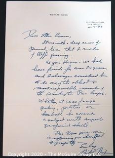 Nixon All Time Baseball All Star Team. 
In response to a WH press conference question from Clifford Evans, Nixon compiled and published his all-time baseball all-star team.  Includes Signed Correspondence from the President to Clifford Evans and Cassette Tape Recording of His Interview with the President. {Full story recounted in ESPN hyperlink below} 
Baseball and US Presidential Memorabilia 