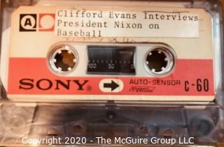 Nixon All Time Baseball All Star Team. 
In response to a WH press conference question from Clifford Evans, Nixon compiled and published his all-time baseball all-star team.  Includes Signed Correspondence from the President to Clifford Evans and Cassette Tape Recording of His Interview with the President. {Full story recounted in ESPN hyperlink below} 
Baseball and US Presidential Memorabilia 