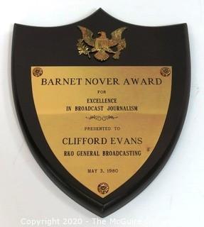 Barnet Nover Journalism Award Presented to Clifford Evans; May 1980