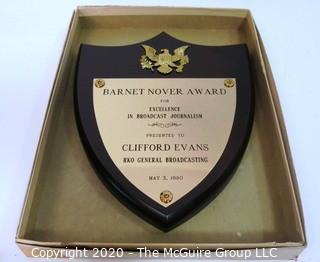 Barnet Nover Journalism Award Presented to Clifford Evans; May 1980